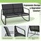 Costway 4/8 PCS Patio Rocking Set 4 Rocking Chairs & 2 Loveseat with Glass-Top Table Outdoor Black